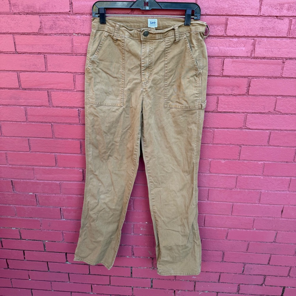 Lee Workwear Tan Carpenter‎ Pants Utility Style Relaxed Fit Womens Size 8 Medium